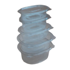 Ovál PET ételes doboz (egybe-fedelű)